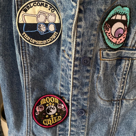 Jean jacket mossimo patches slipknot moon child welcome to the upside down Y2K - Picture 2 of 5
